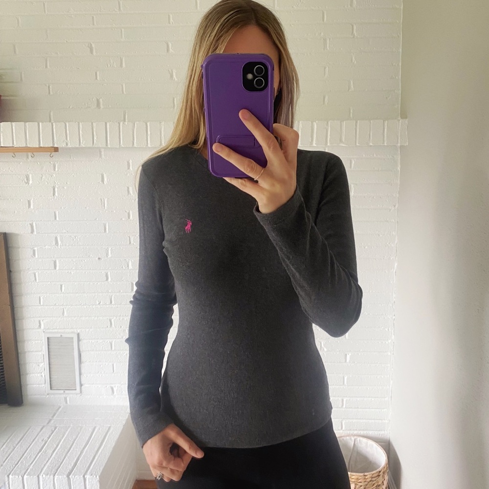 Ralph Lauren Gray Long Sleeve Top